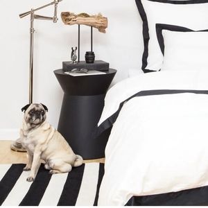 New Crane & Canopy Linden Black Border Duvet & Pillow Sham Set